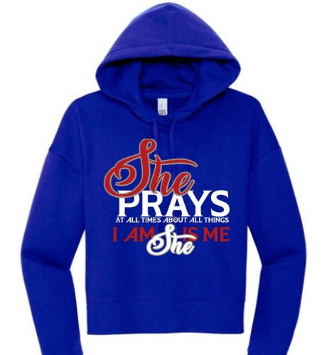 She Prays - Modestly Cropped Hoodie
