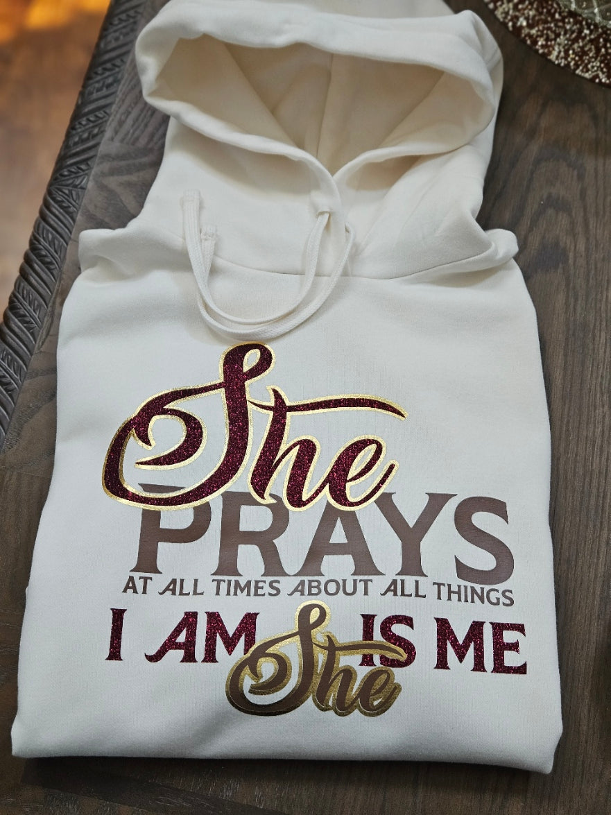 She Prays - Modestly Cropped Hoodie
