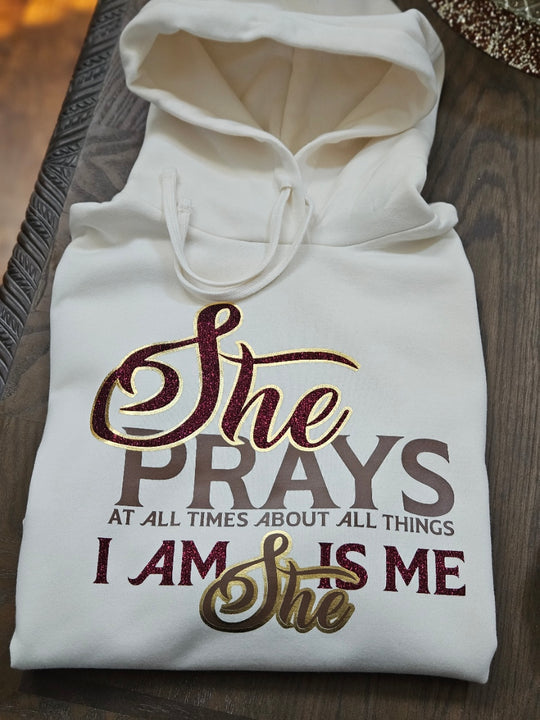 She Prays - Modestly Cropped Hoodie